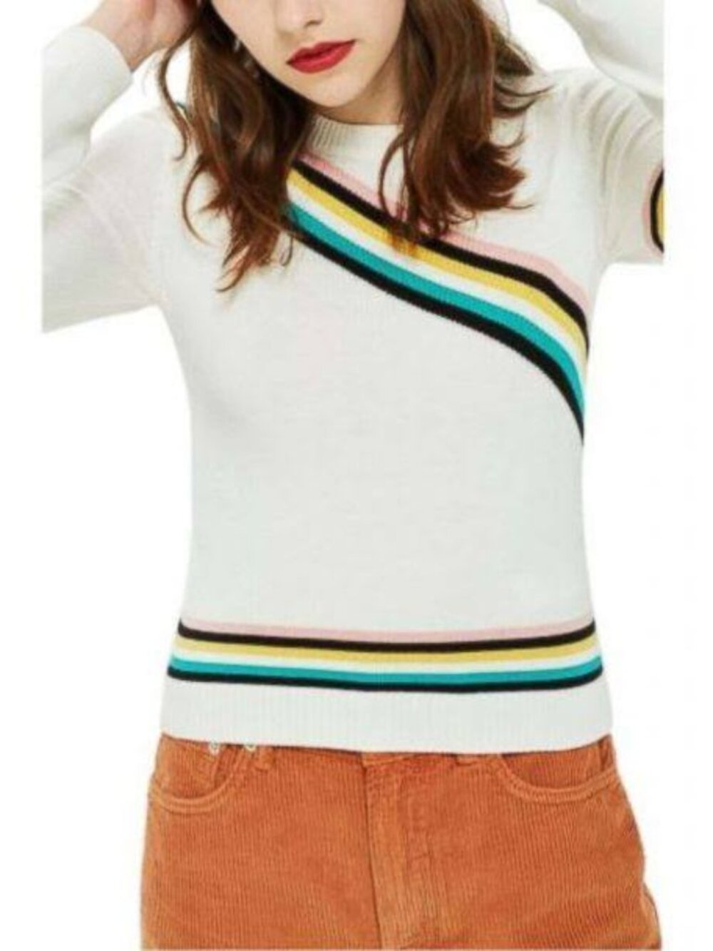 NEVER WORN! Topshop Chevron Retro Crop Sweater